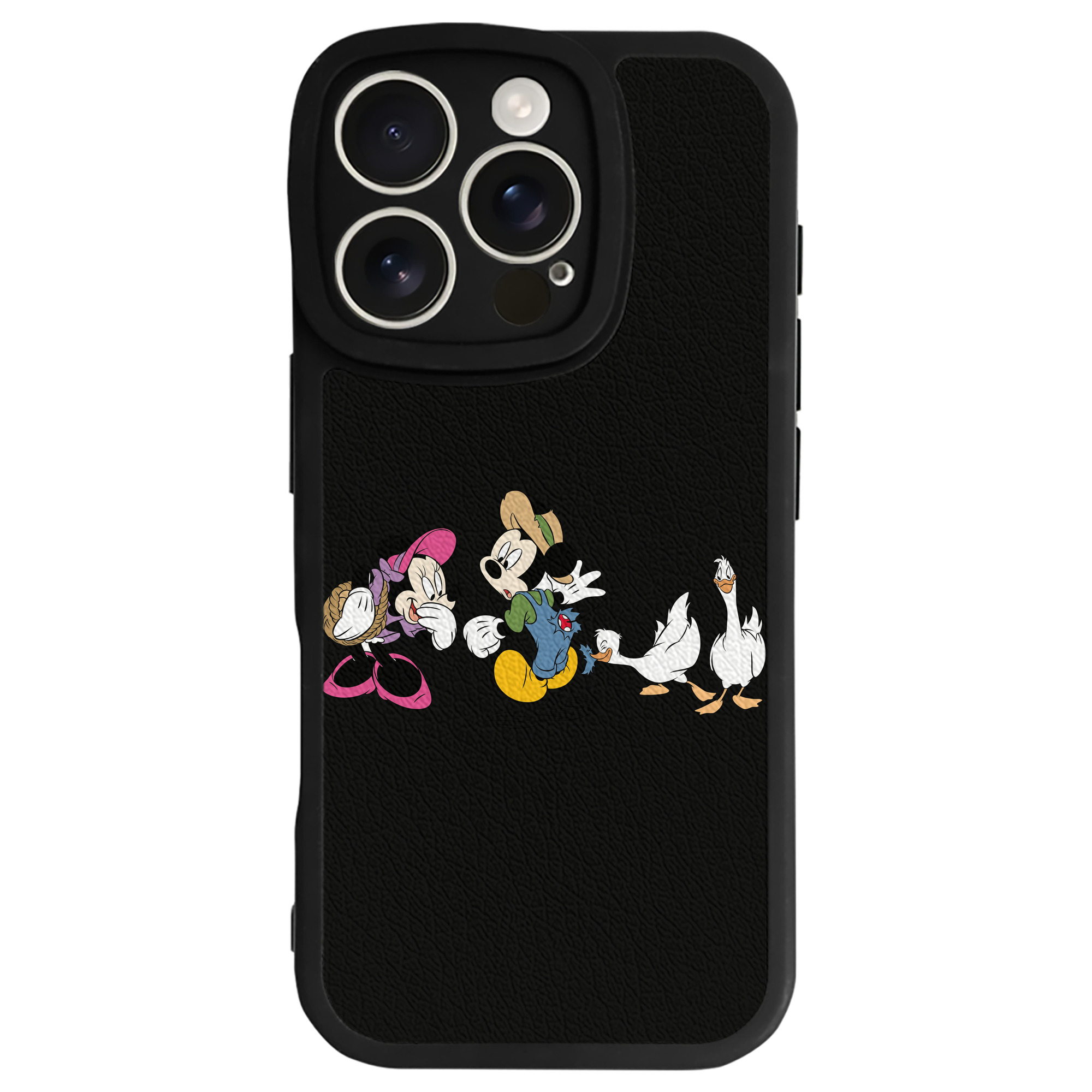 （画像用） ミッキーマウス Mickey Mouse 【iPhone 16シリーズ対応】シリコンスマホケース（レザー調） 材質：シリコン